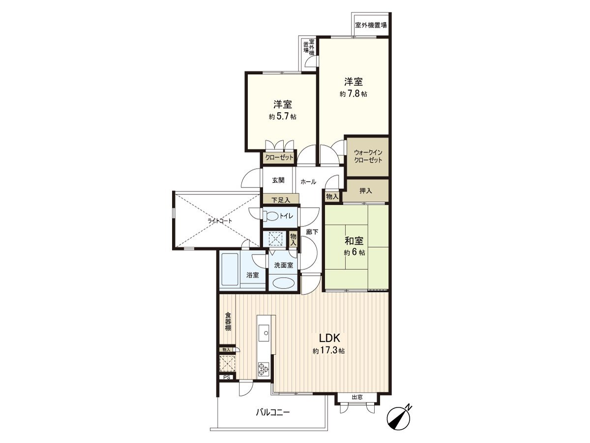 实际使用面积83.18平米，3LDK
