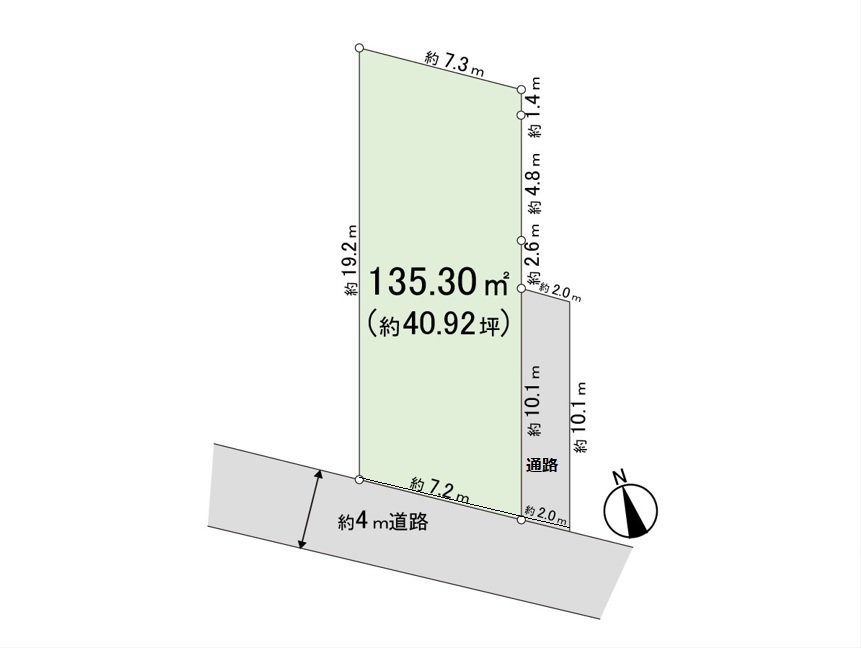 用地面积135.3平米(约40.92坪)。是有建筑条件的土地。
