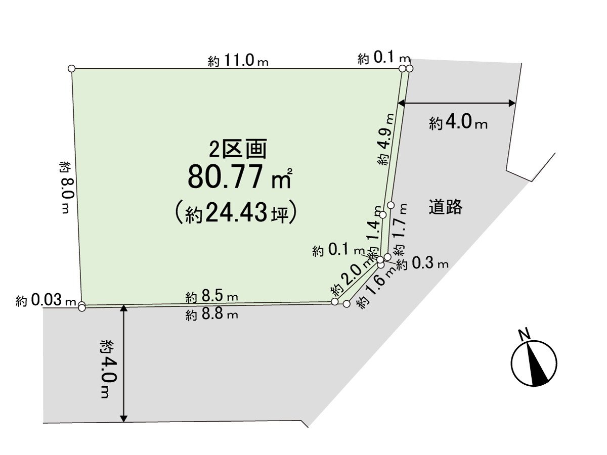 80.77 square meters of plottage (about 24.43 tsubo)
