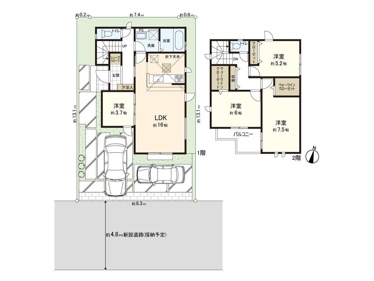 It is Plan of 4LDK+WIC X 2+SC.