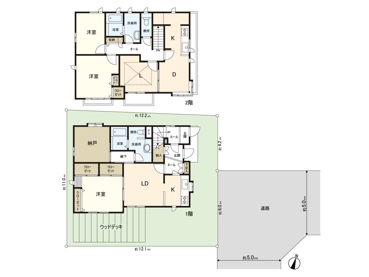 用地面積：約130.94平方公尺(約39.60坪)建築面積：約124.2平方公尺(約37.57坪)房型：3SLDK