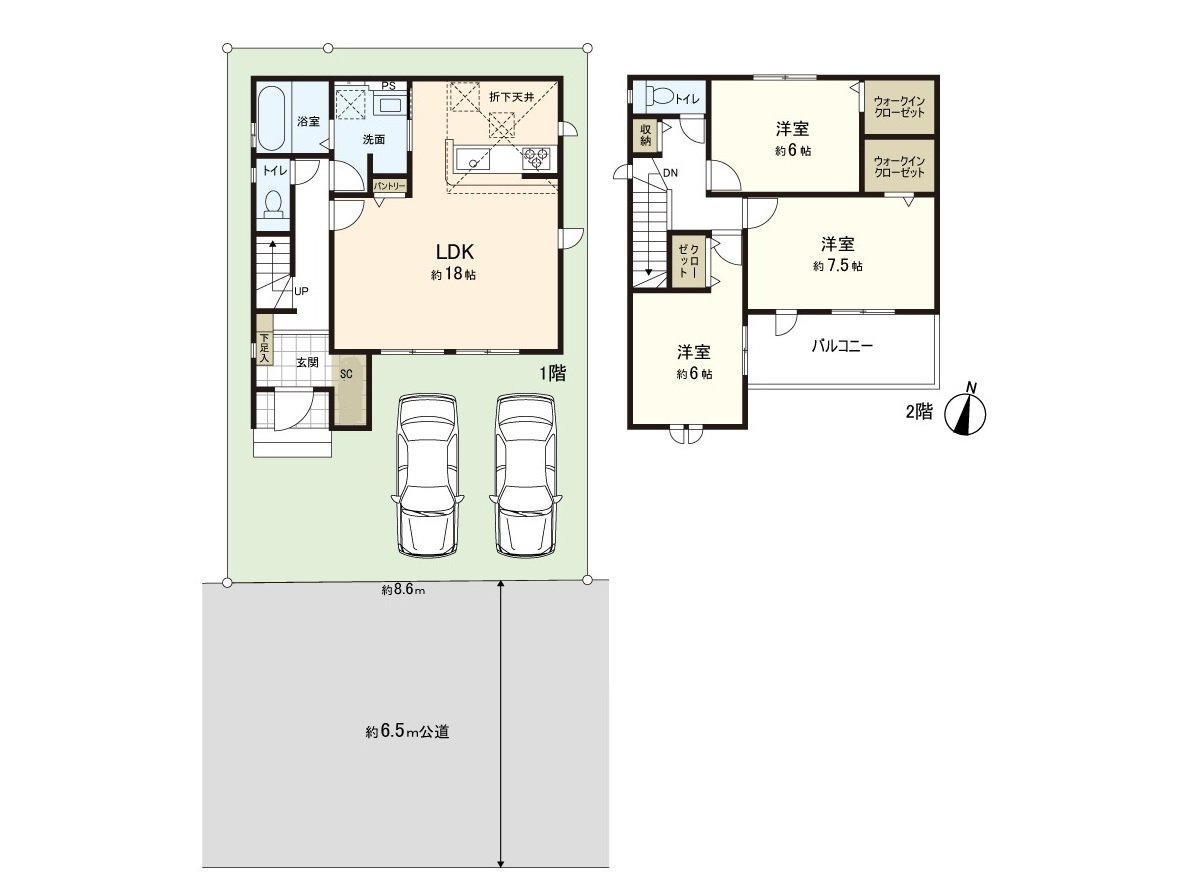 是3LDK+WIC×2+SC+餐具室的房型。