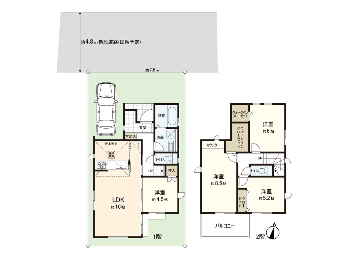It is Plan of 4LDK+WIC X 2.