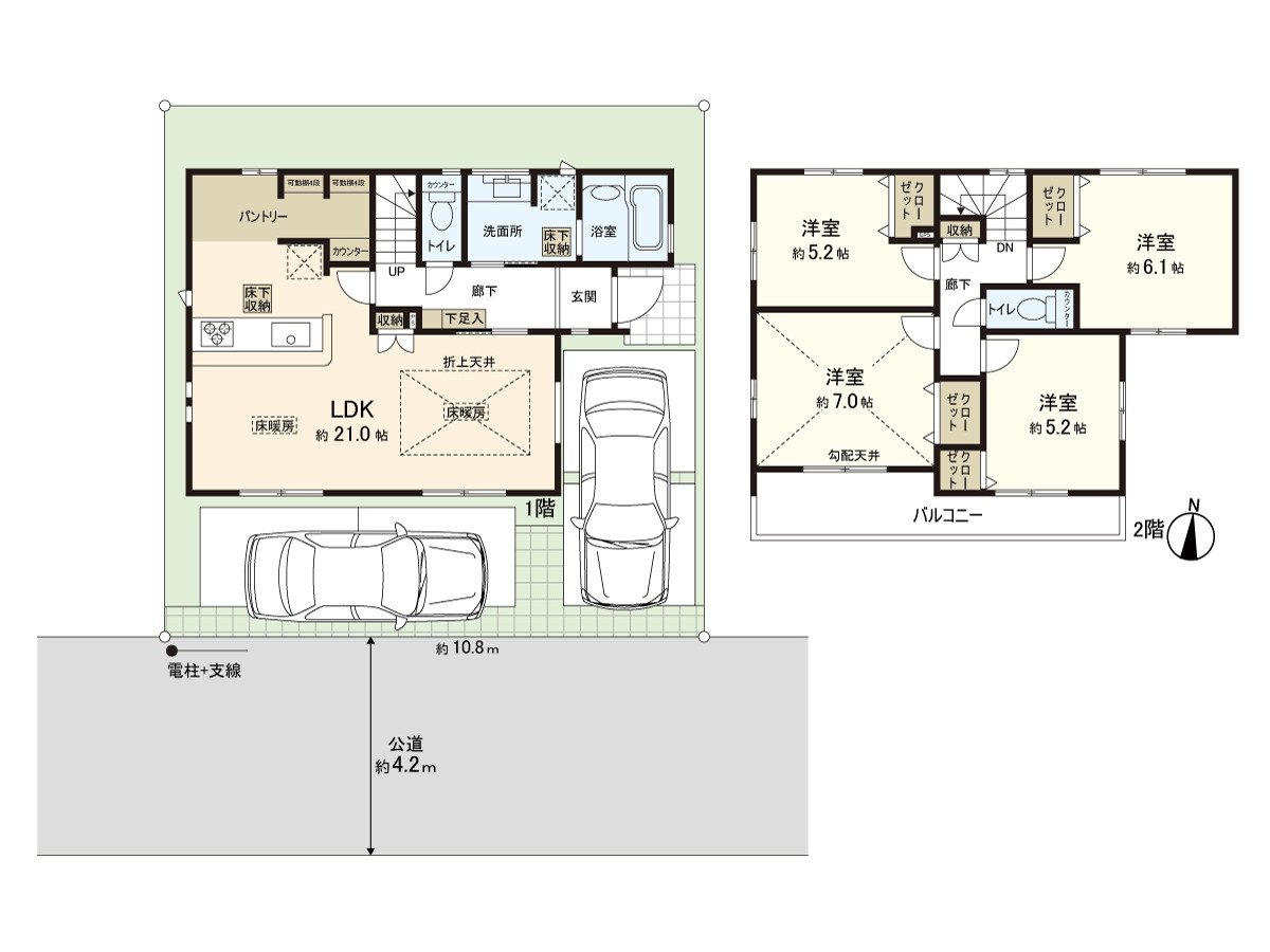 是4LDK+餐具室的房型。