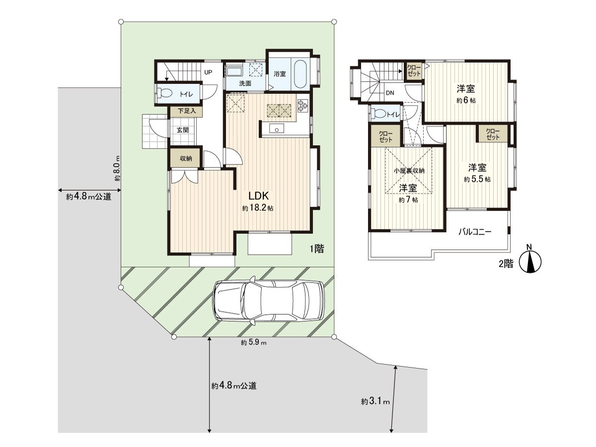 A house with the abundant storage space (all rooms storing, the back of the hut storing).