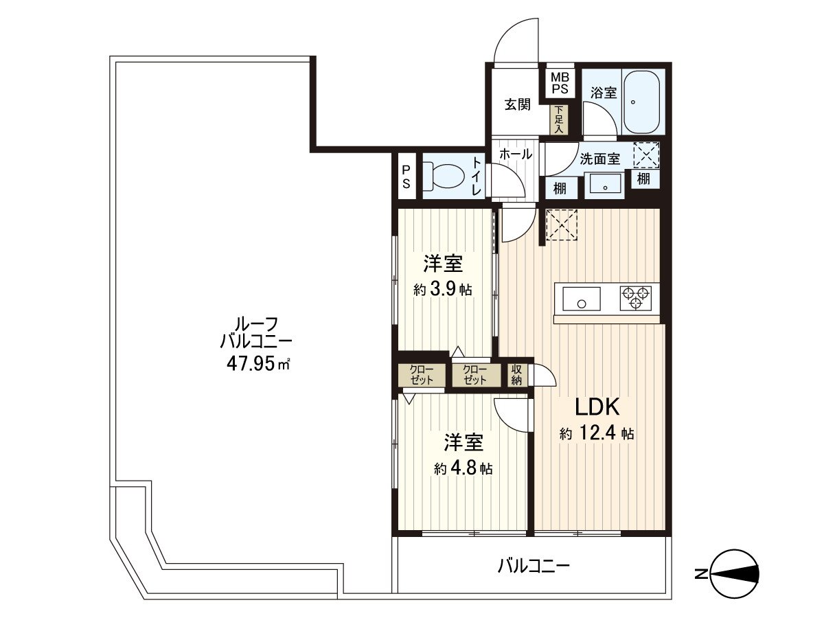 2LDK+ roof balcony