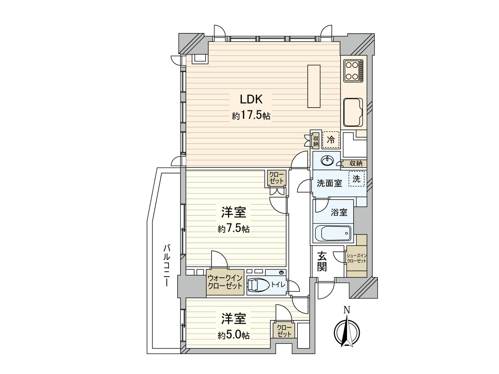 北西角部屋住戸