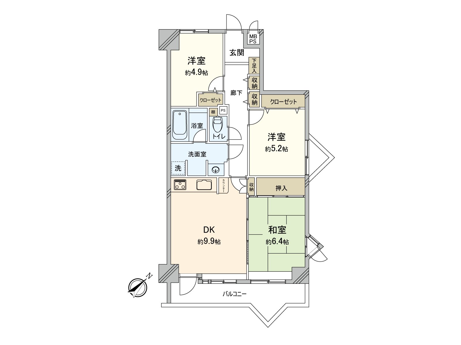 [Floor plan] Tobu Tojo Line Narimasu Station 15-minute walk ･ Tokyo Metro Yurakucho Line Chikatetsu-Narimasu Station 17-minute walk ･ Tokyo Metro Fukutoshin Line Chikatetsu-Narimasu Station 17-minute walk