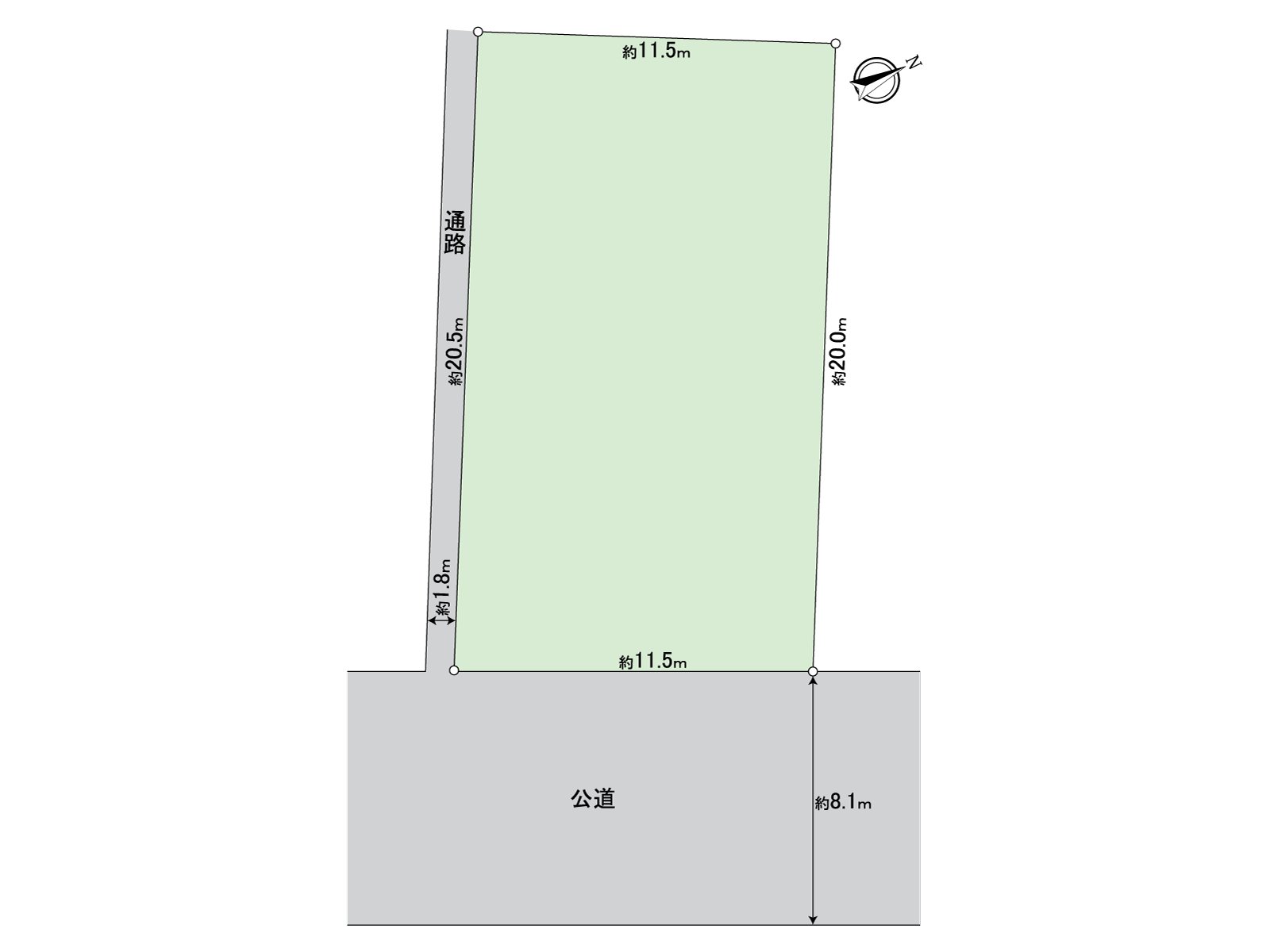 區劃圖※沒在建築基準法上的道路有西南一側道路