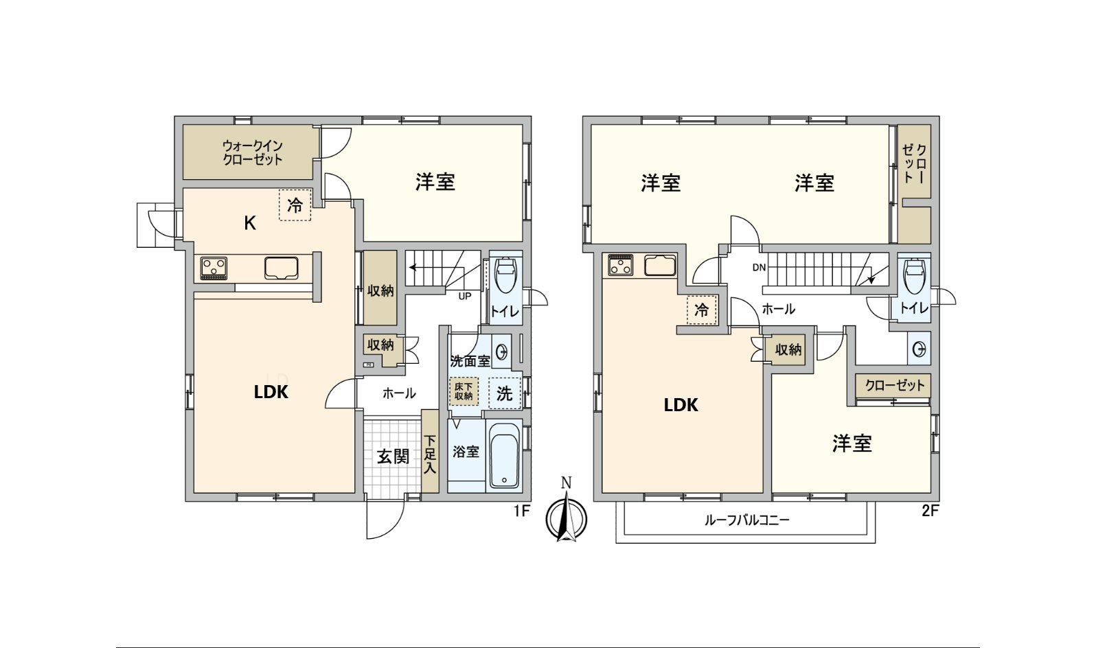 是也能作為有LDK的二世帯住宅用於1樓和2樓的房屋。光照為朝南的陽台良好