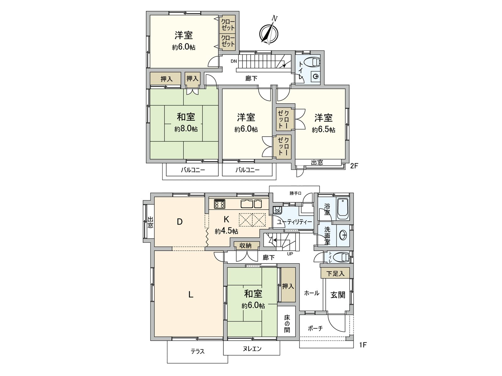 為東南朝向作為光照良好度的全居室收納有的5LDK。