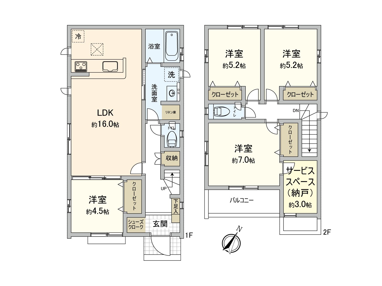 收納豐富的4SLDK