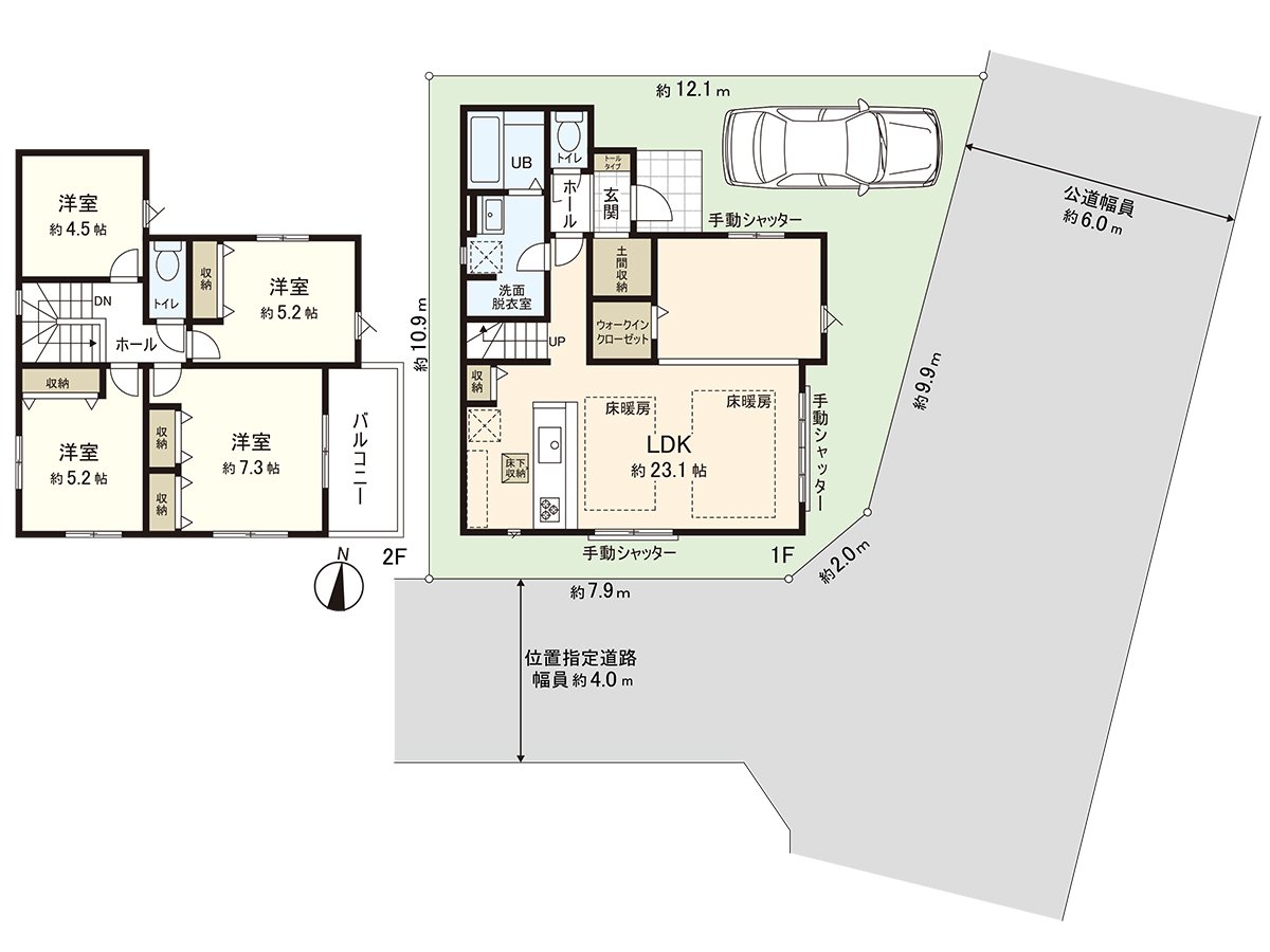 用地面積115.43平方公尺(約34.91坪)/建築面積105.75平方公尺(約31.93坪)