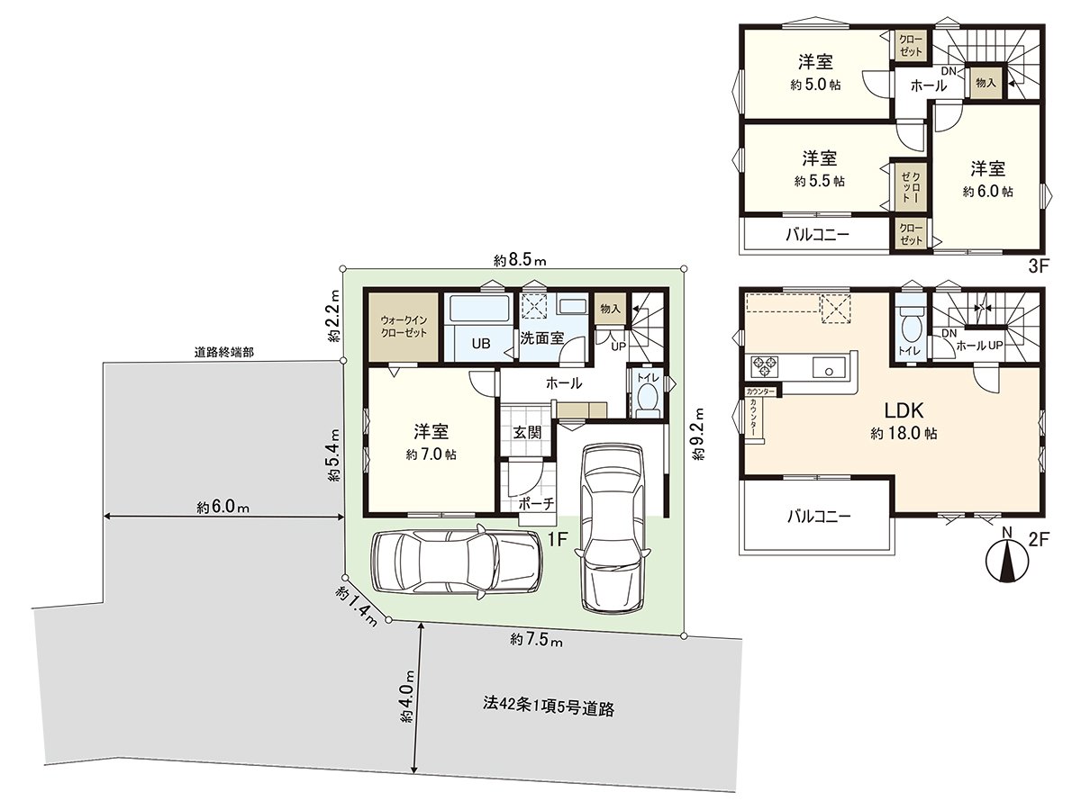 用地面積76.09平方公尺(約23.01坪)/建築面積112.60平方公尺(約34.06坪)