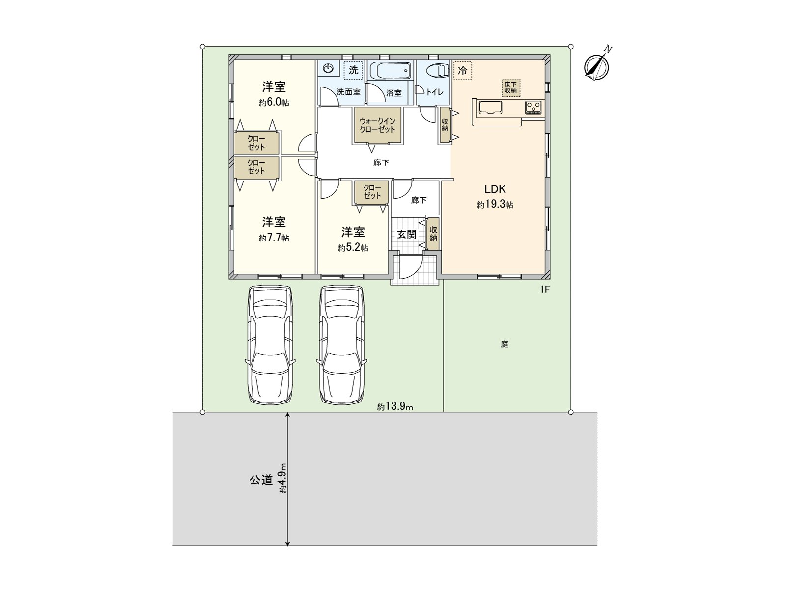 You can spend it in a certain space Layout of LDK19.3 J, the 3LDK