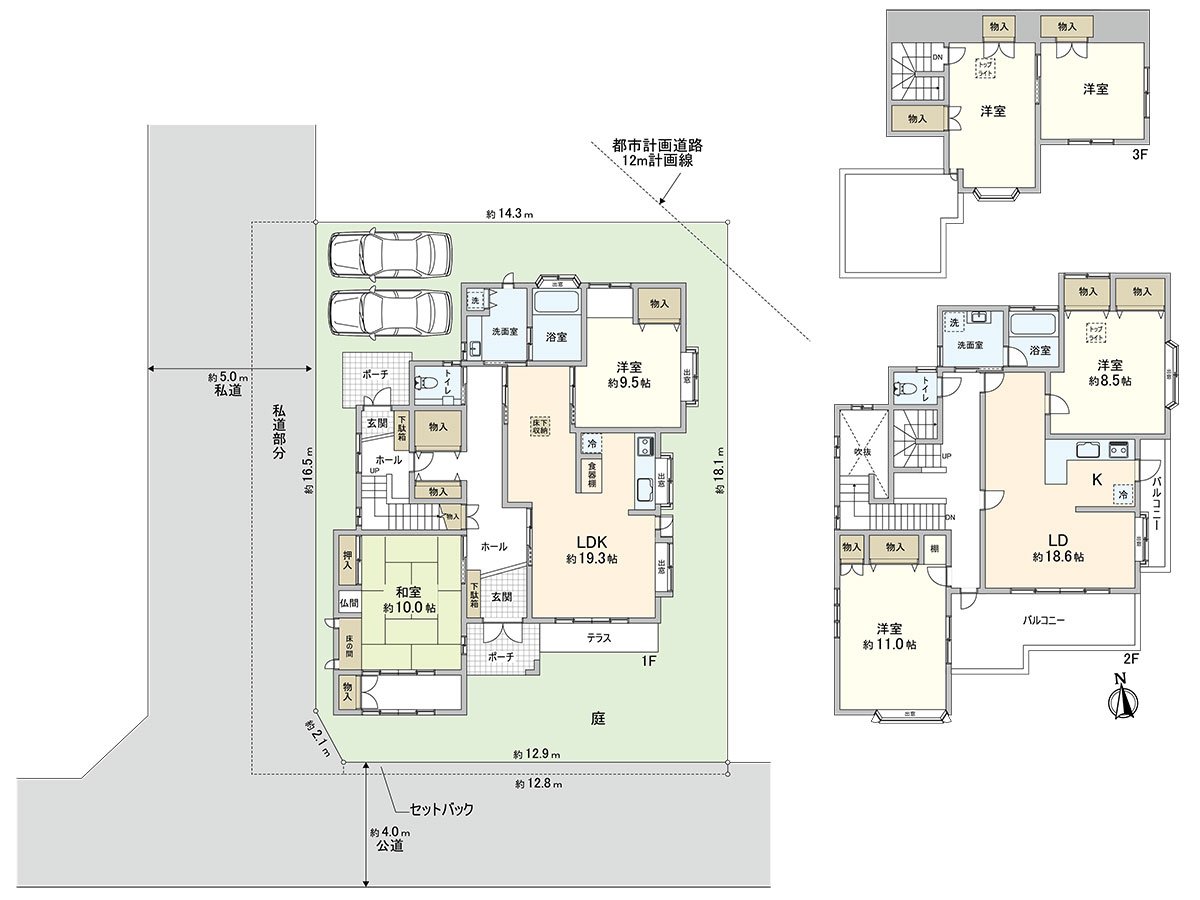 是作為土地面積約90坪的西南角地，日光良好度的位置