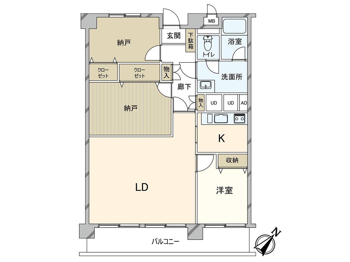 As for the Plan of 1LDK+2S, the house with the family is possible as a single life, too.