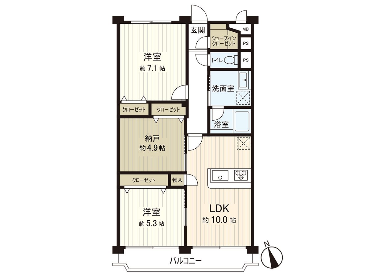 阳光良好度的阳台是魅力的2SLDK♪