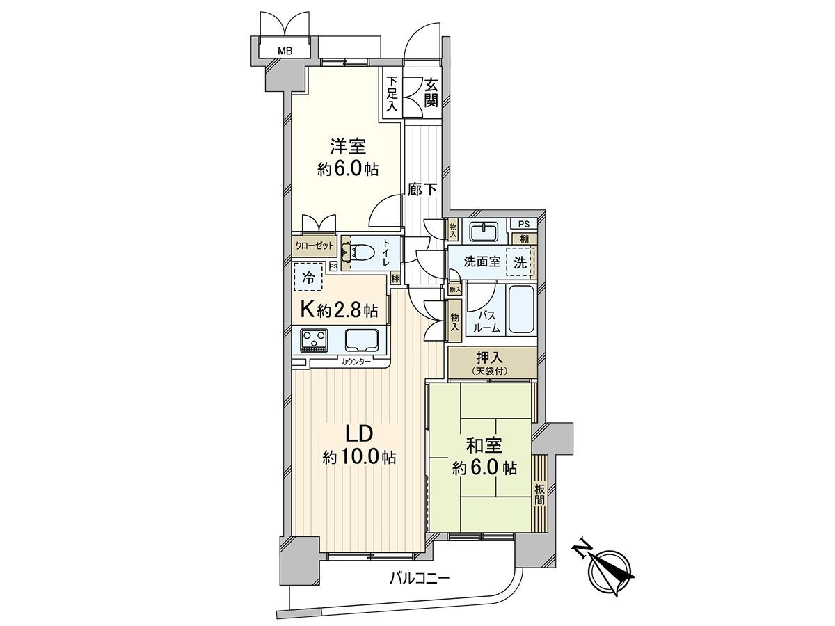 收纳丰富，并且是容易渡过的在家务流迹线之前的房型。