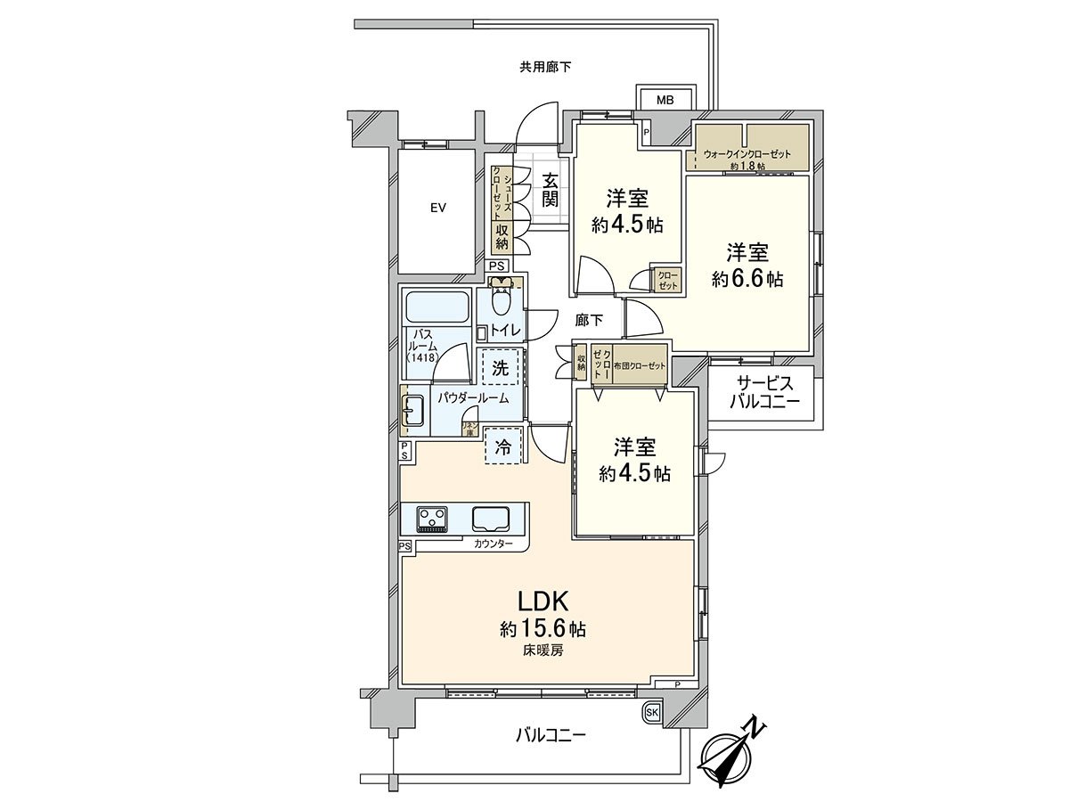 Because of Southeast Corner Unit, the ventilation ･ exposure to the sun is good♪