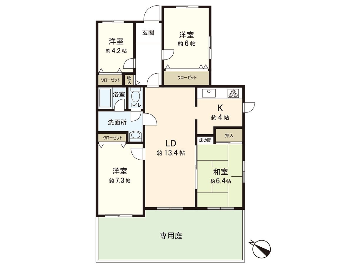 The exclusive garden is 41 square meters and seems to be able to enjoy the private vegetable garden.