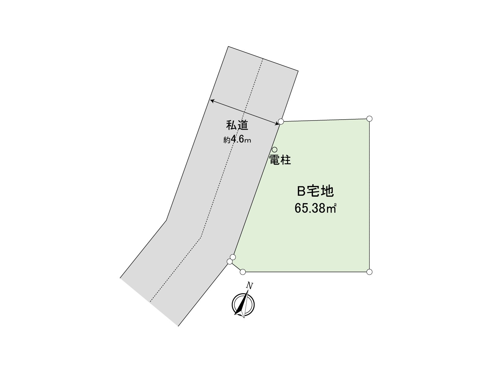 在前面有约4.6m的私道。