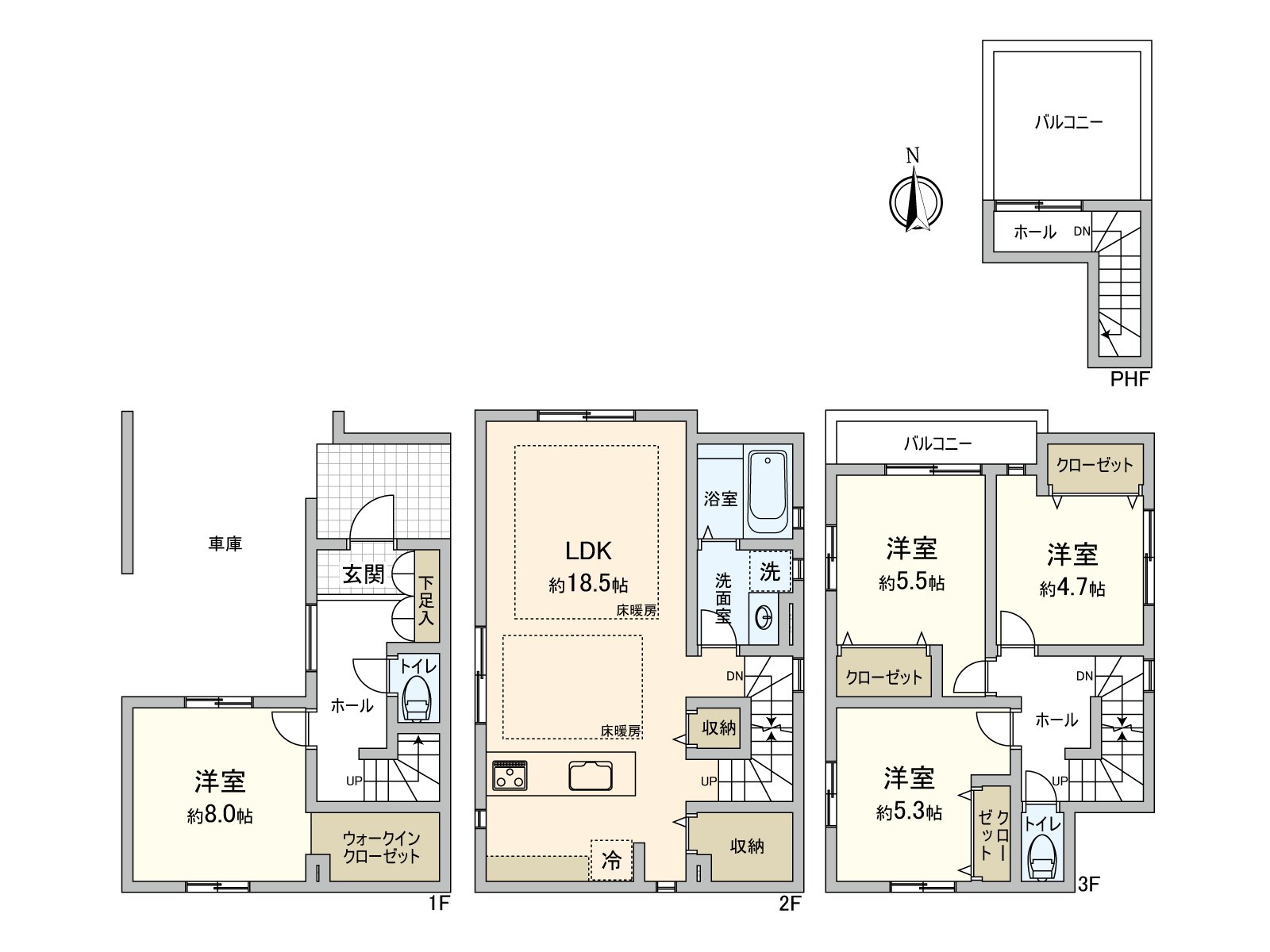 4LDK建筑面积131.54平米(约39.79坪)
