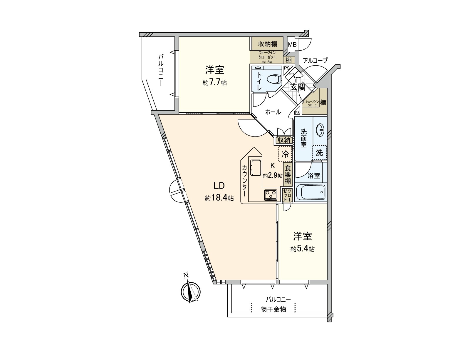 There is corner unit, about 21.3 quires of LDK which I did spaciously of South and the West. Please give me a sneak preview by all means.
