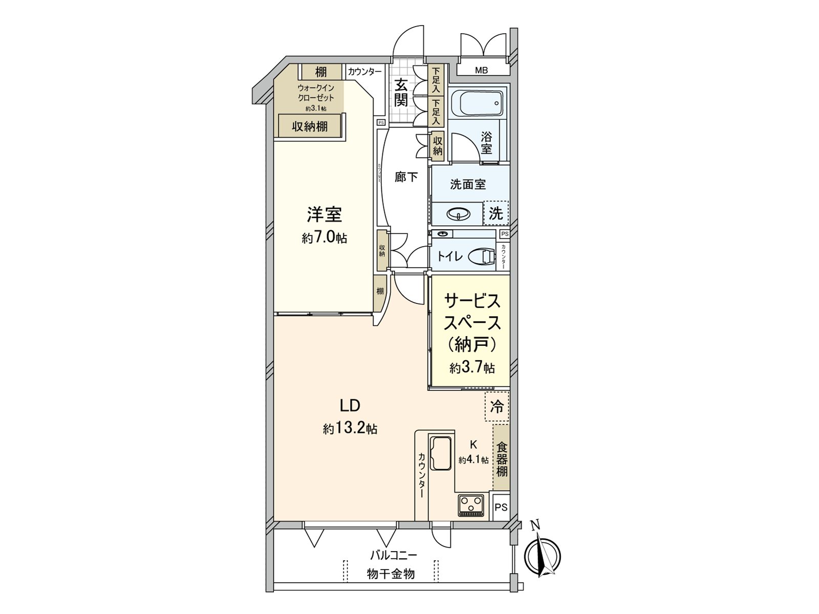 For 1SLDK, top floor, Facing South living, it is gets plenty of sunlight