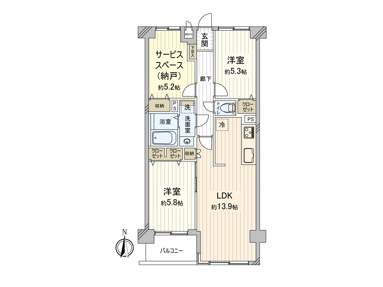 2SLDK66.71平方公尺(約20.17坪)