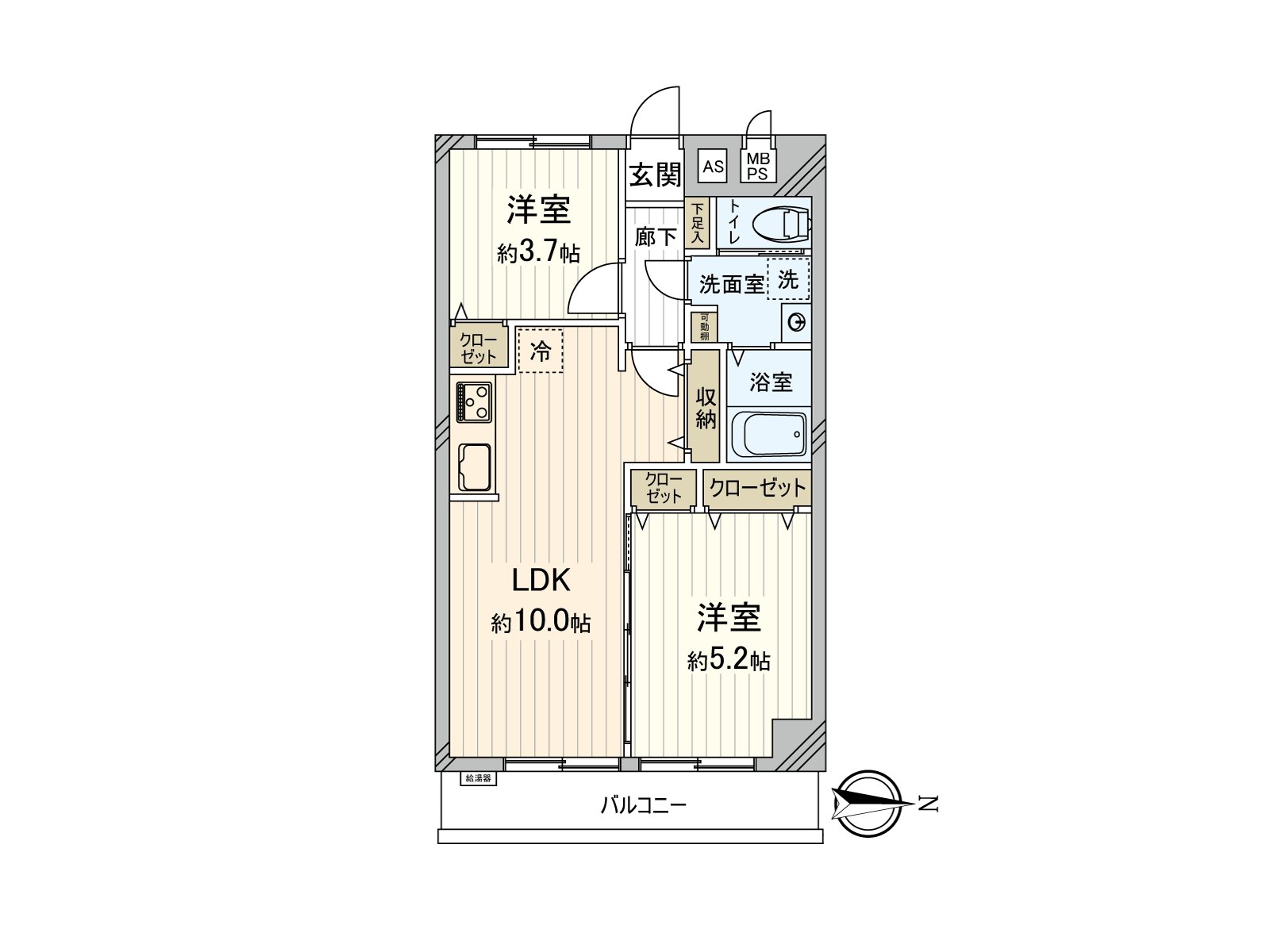 It is a 15-minute walk to Toei Mita Line "Shimura 3 chome" station. It is a house of 2LDK located in the 3rd floor part.