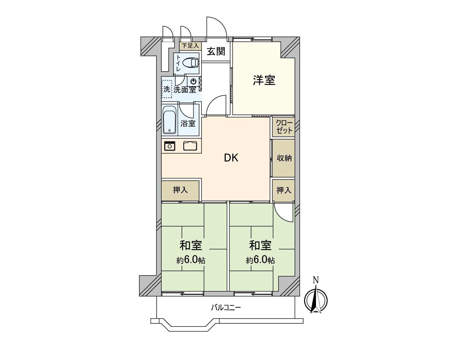 3DK dwelling unit of exclusive area 54.00 square meters. The ･ view per positive is good because of 9th floor part Facing South.