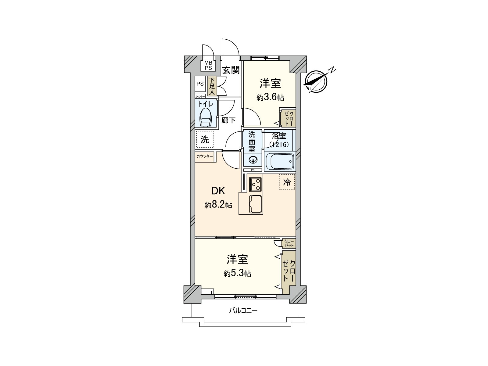 3rd floor part, 41.71 square meters of 2DK. It is the good Southeast Orientation dwelling unit per positive.