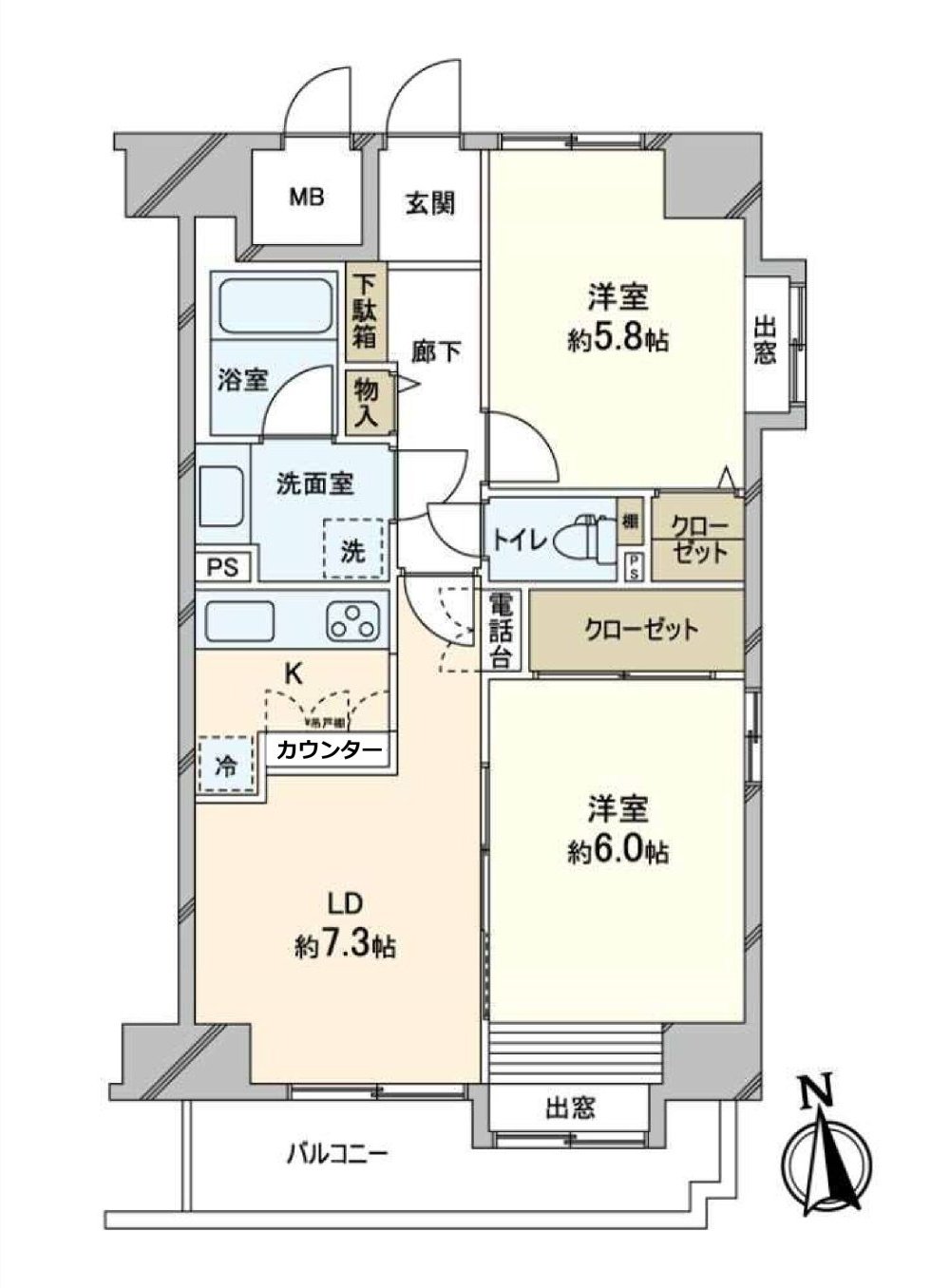 I am faced with Terrace of the Facing South, and warm Hikari comes in in living. It is the comfortable space where I gather if your family is natural.