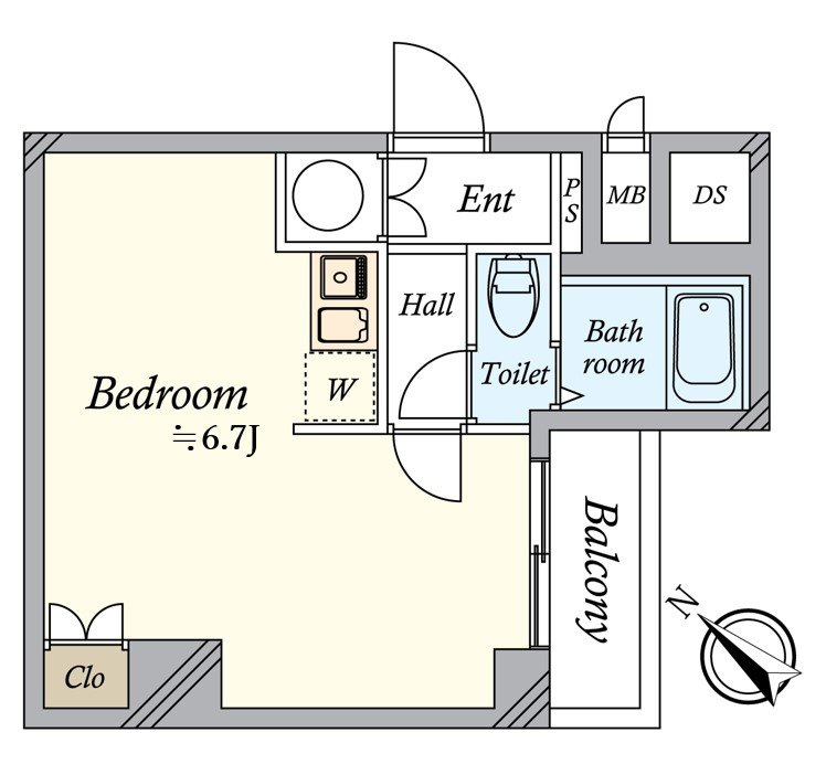 被感到28.57平米的舒适的开间