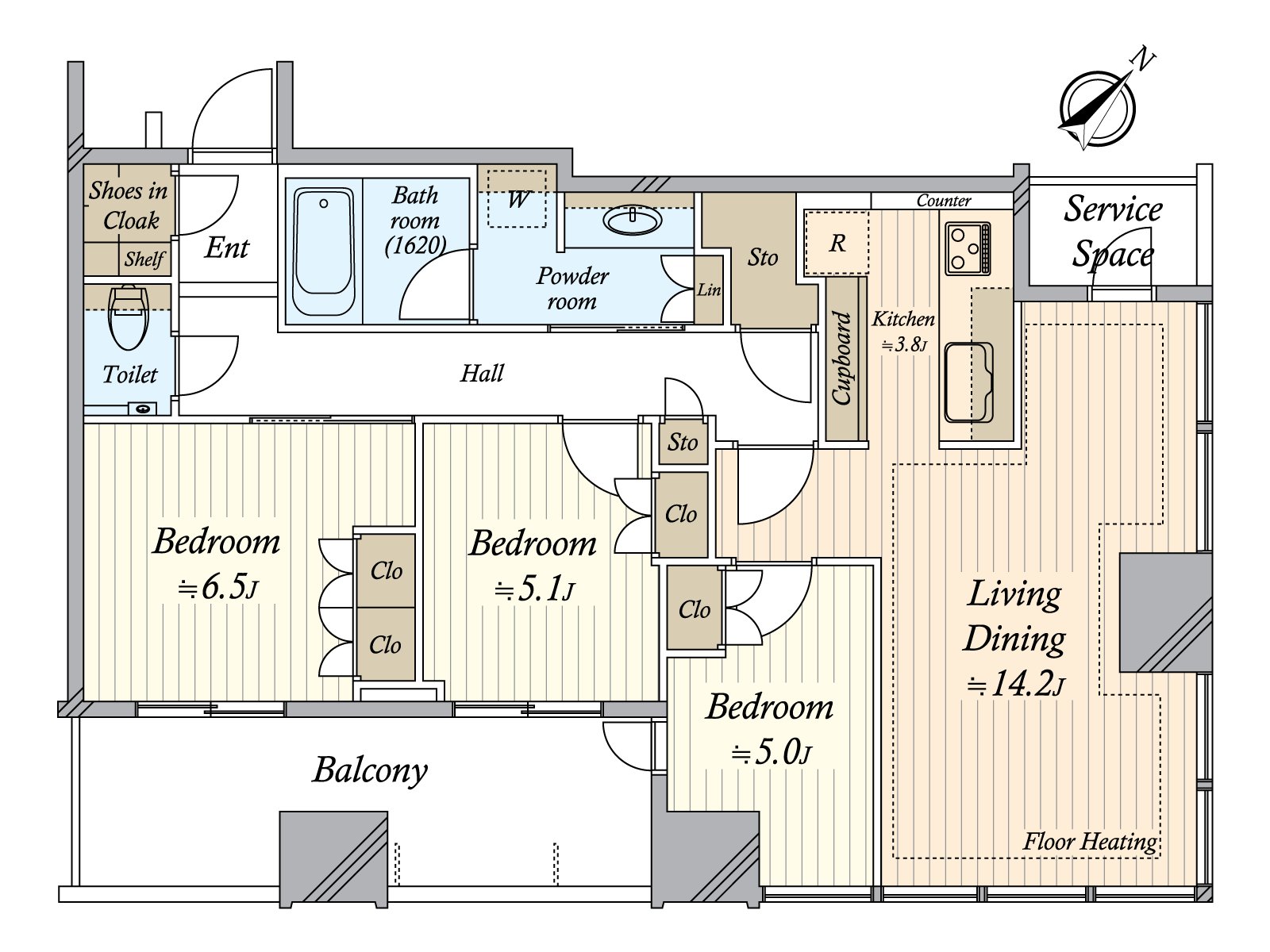 全室外に面した窓があり、明るいお部屋です