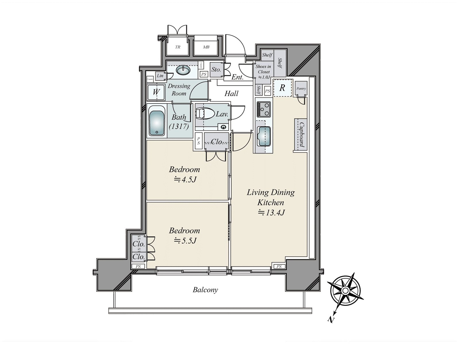Each Western-style room can go in and out of LDK and is the Plan design that the communication with the family is easy to be born as. In addition, I can live with an important pet (rules apply).