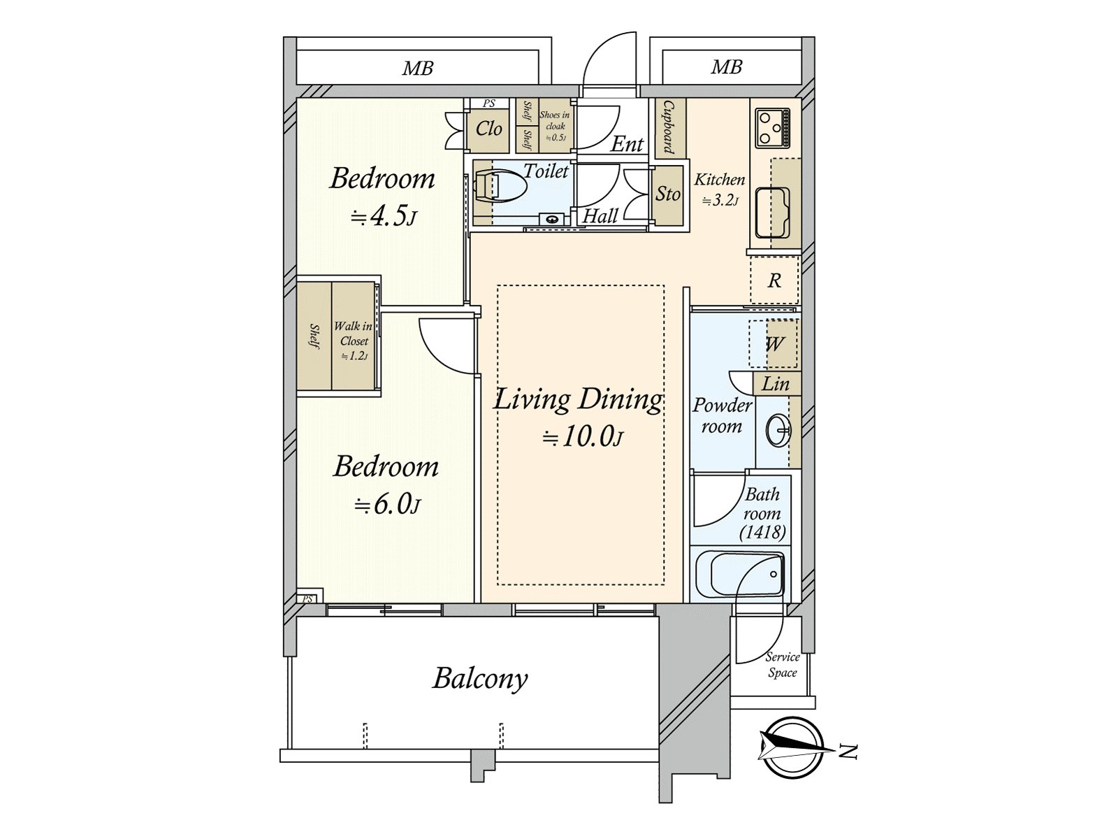 SICやWICなど、収納スペースが豊富に備わった住まいです。キッチンに洗面室が隣接しており、家事動線に配慮されています。