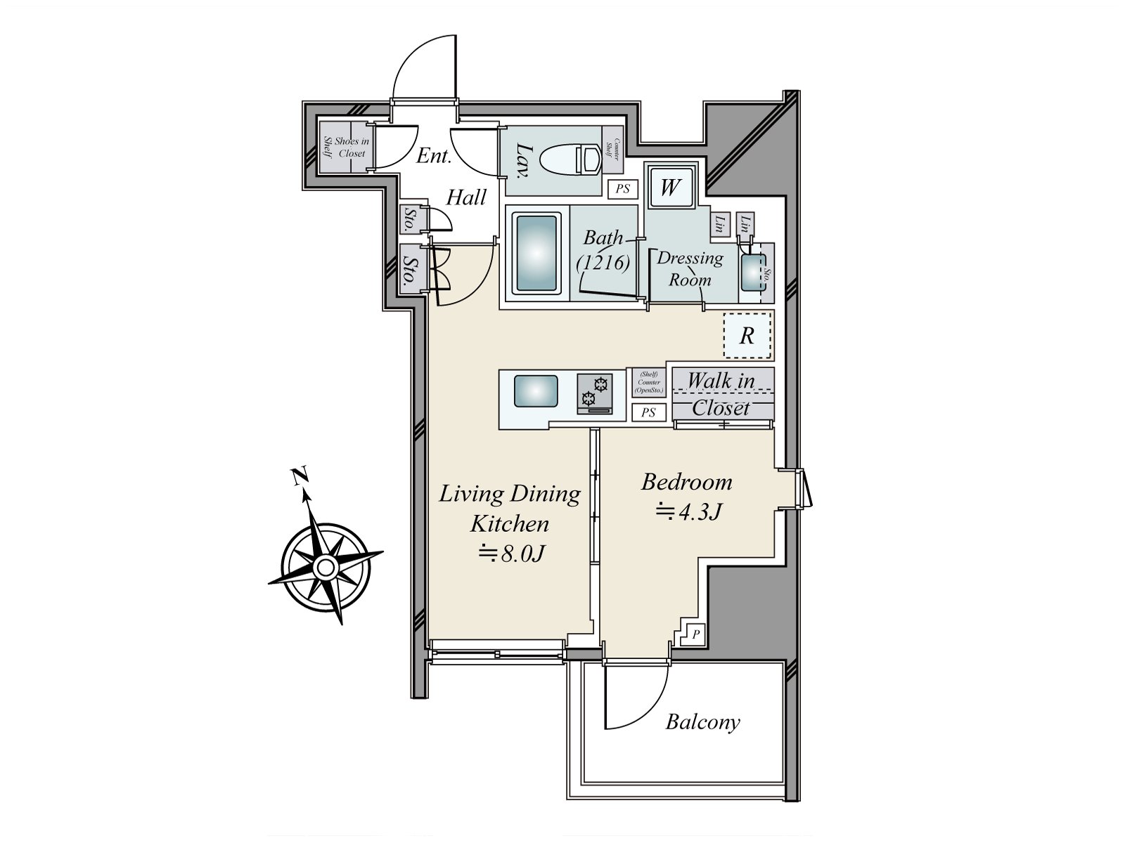 2021年8月築的Mansion。嵌入式衣櫃或者走入式鞋櫃收納被到處準備，能和感覺清醒保持住空間。