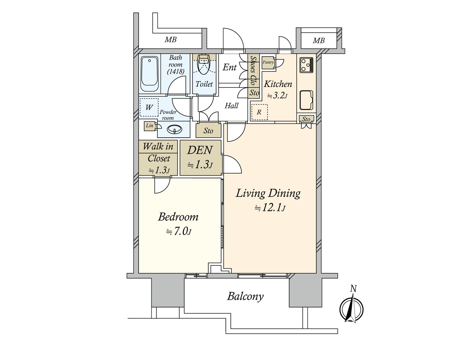 As storage space is in the all rooms, I can use the house space effectively. About 7.0 quires of Western-style rooms are next to the LD, and on earth the use is possible by leaving a sliding door open.