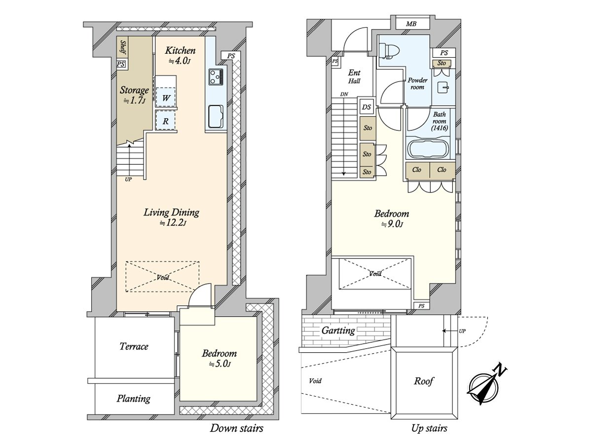 1楼&地下1楼的别墅型
