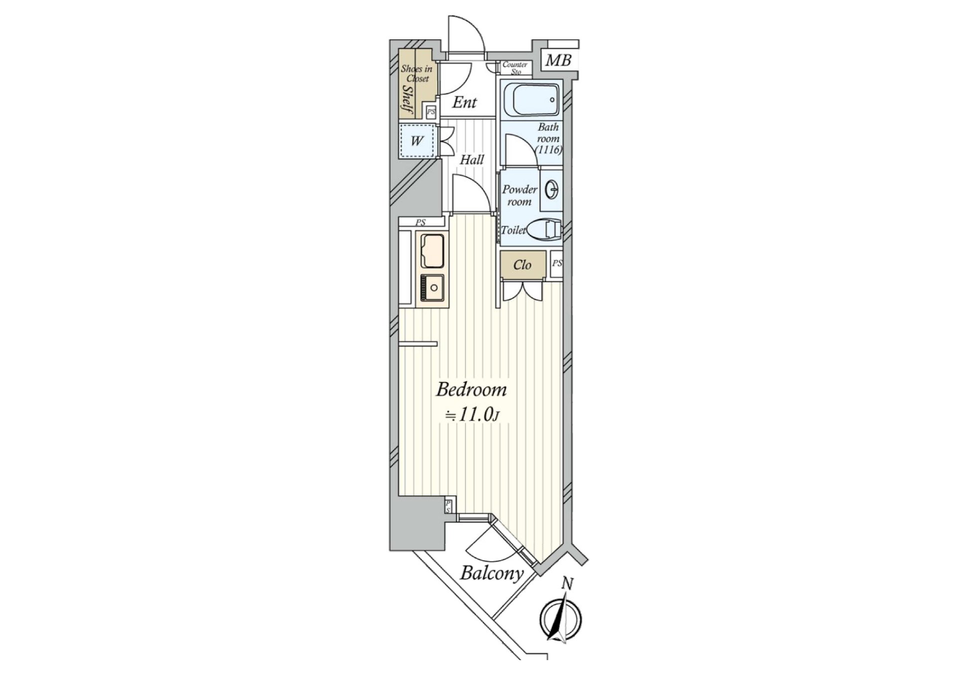 [Floor plan] 31.37 square meters of exclusive area, SIC are the Studio which I prepared for, too.