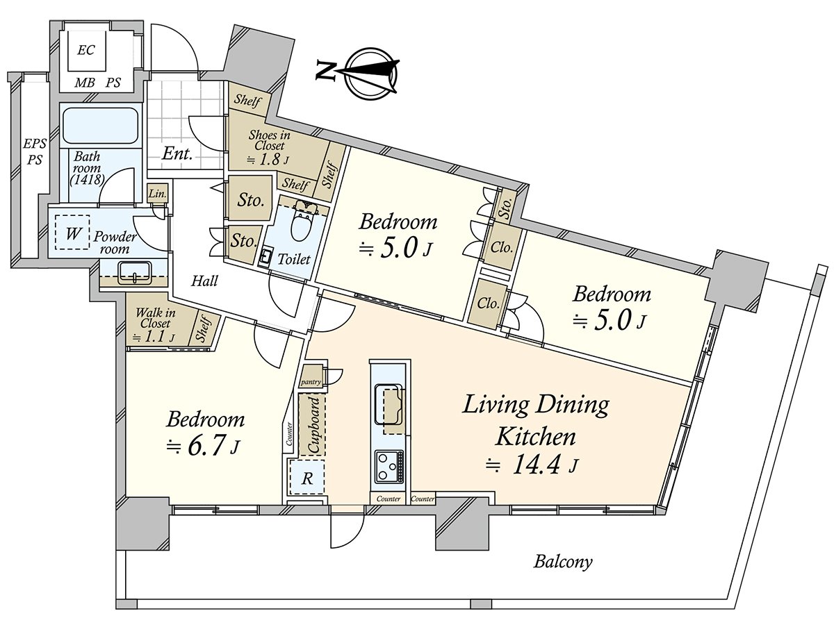 是南、西向採光房。