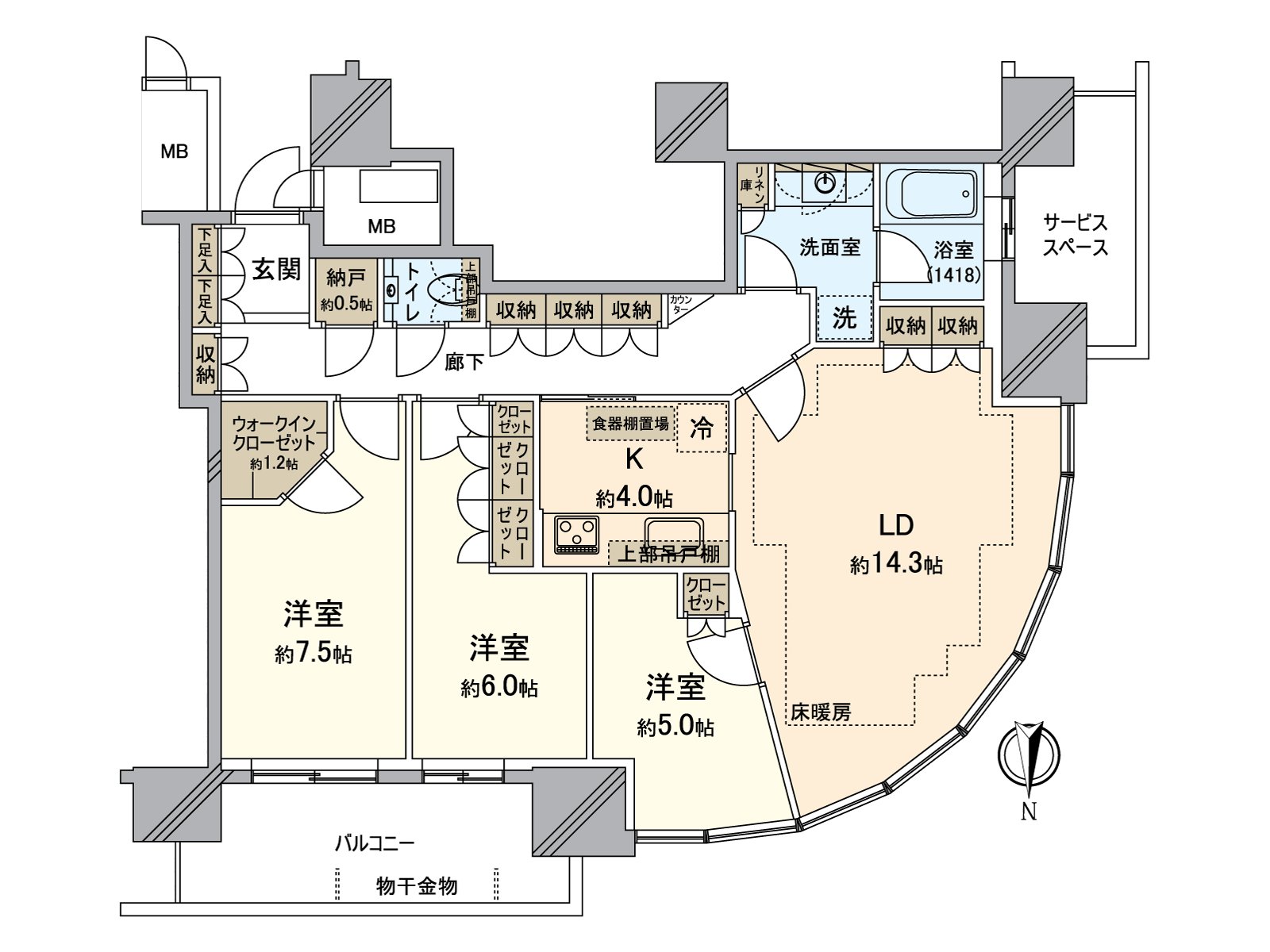 [floor plan] It is the room position where the view comes out of in Northwest Orientation.