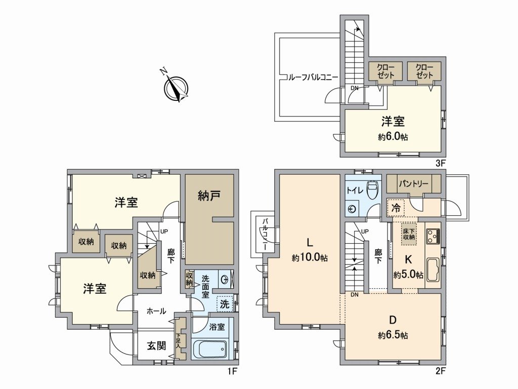 In the everywhere of the house, storing such as a storeroom or the pantry is established abundantly. Stairs are established in the dining which the communication in families is easy to take.