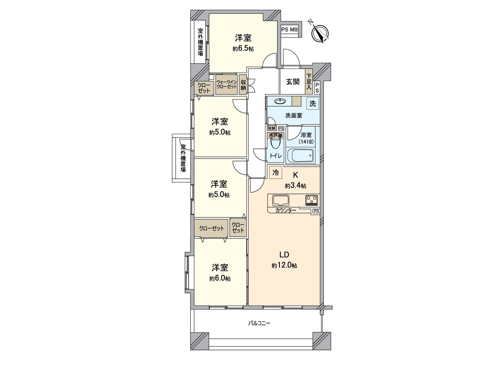 On earth about 15.4 quires of LDK is available for the use with about six quires of adjacent Western-style rooms. The meeting specifications that the kitchen enjoys the conversation with a family and the guest. Terrace of the Southwest Orientation that laundry is easy to dry is established.