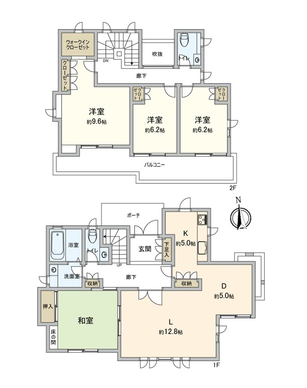 Plan of 4LDK of the total floor area about 41 tsubo