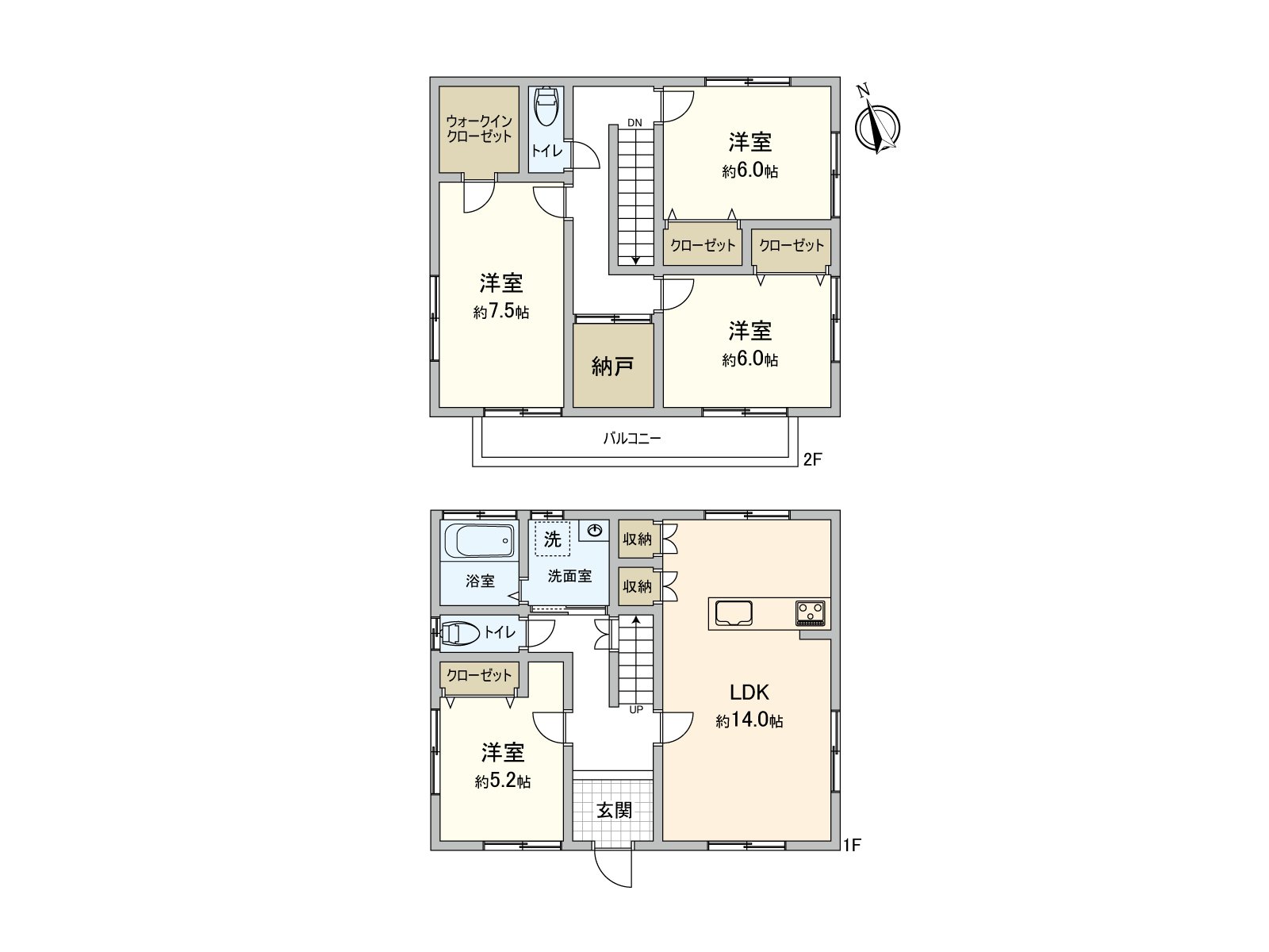 4LDK of 104.34 square meters of total floor area (about 31.56 tsubo)
