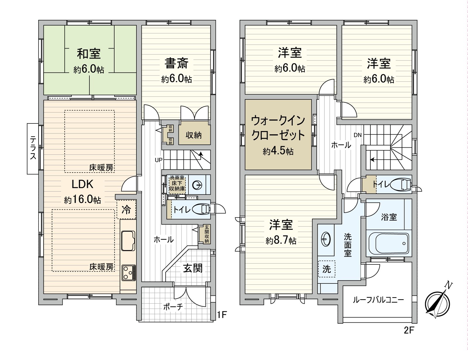 Single-family house of total floor area about 37 tsubo 4SLDK