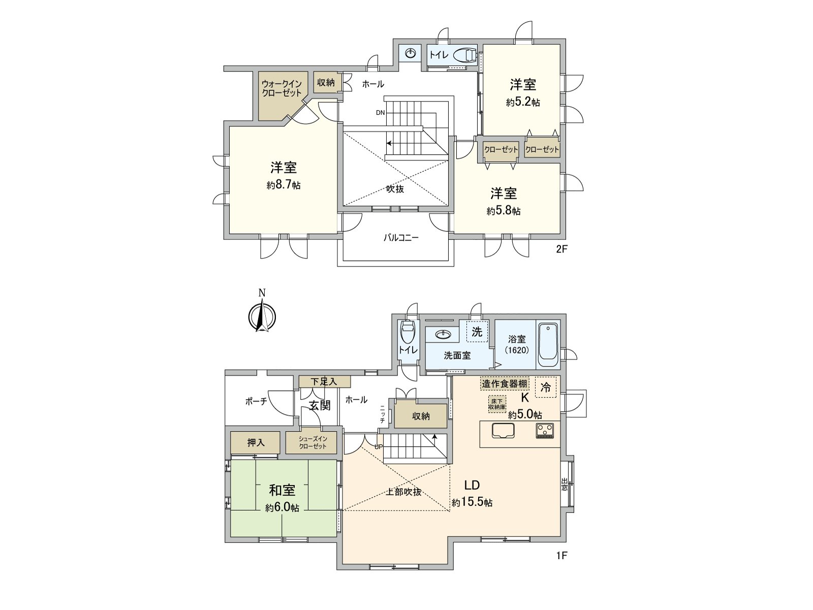 [Layout] Plan of 4LDK of the Total floor area about 36.56 tsubo